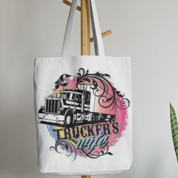 Truckers Wife Canvas Tote Bag - Picture 1 of 2